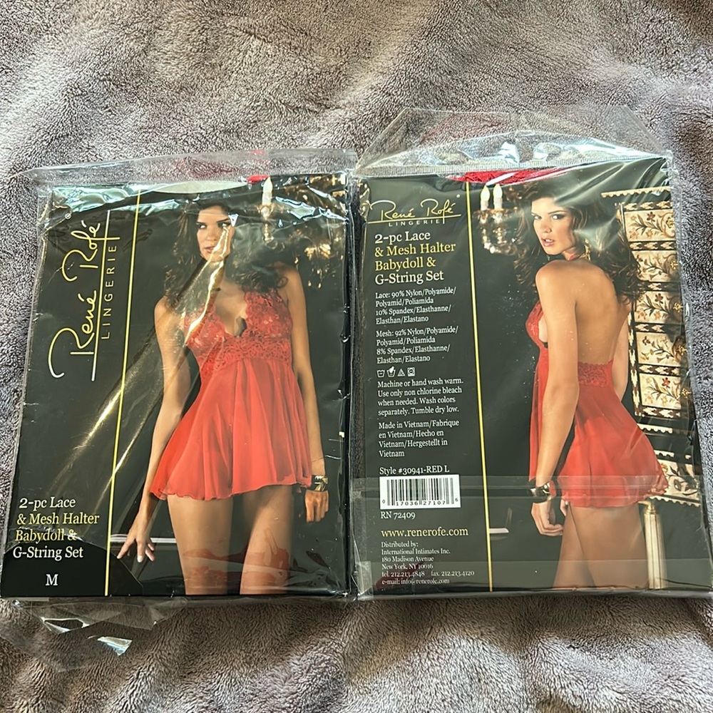 Red Lace Halter Babydoll 2 piece Set-NWT size M or L available